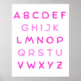 Pink Alphabet Hauptstadt Briefe Lehrer Kinderzimme Poster