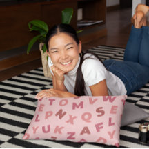 Pink Alphabet Muster Pillowcase