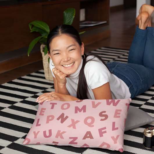 Pink Alphabet Muster Pillowcase Kissenbezug