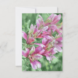 Pink Alstroemeria Blume Blumenmuster Karte