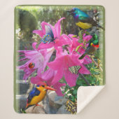 Pink-Amaryllis und Kingfisher-Poster Sherpadecke (Vorderseite)