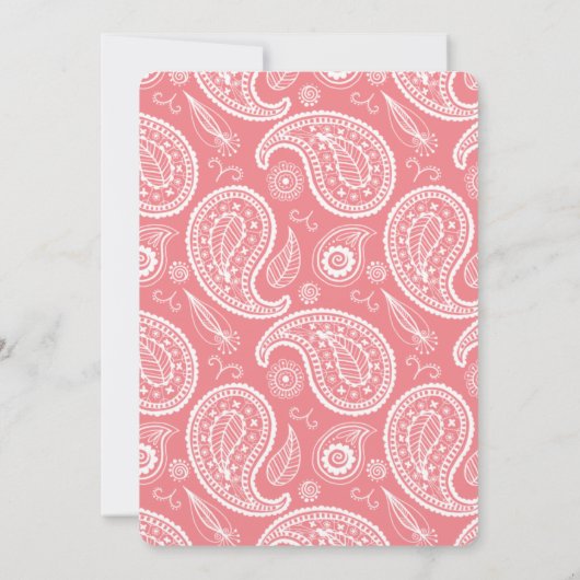 Pink American Bandana Baby Dusche Einladung (Rückseite)