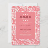 Pink American Bandana Baby Dusche Einladung (Vorderseite)