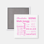 Pink American Mah Jongg Magnet (Vorderseite/Rückseite)