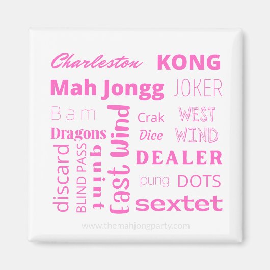 Pink American Mah Jongg Magnet (Vorne)