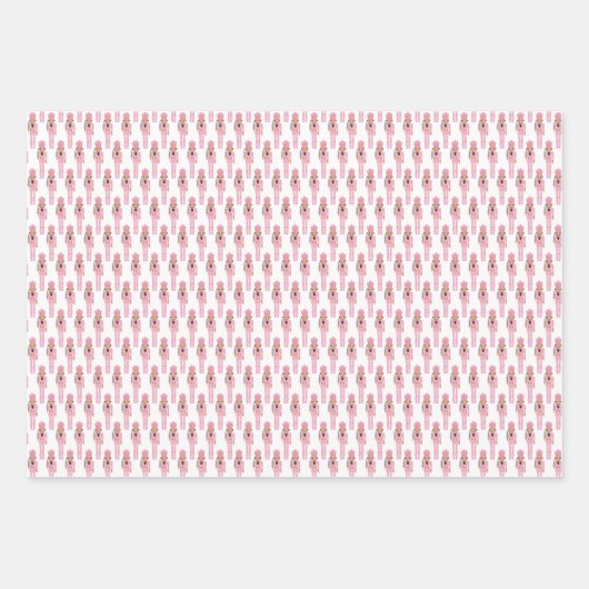 Pink American Nutcracker Weihnachten Geschenkpapier Set (Vorderseite 2)