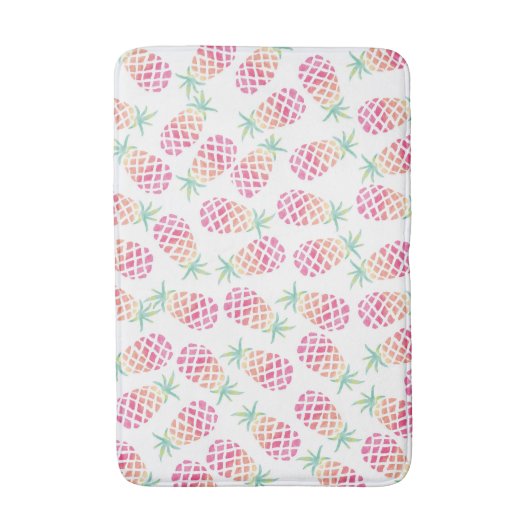Pink Ananas Wasserfarbbadematte Badematte (Vorderseite Vertikal)
