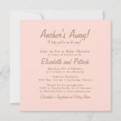 Pink Anchor Banner Nautical Baby Shower Einladung (Rückseite)