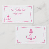Pink Anchor Business Card Visitenkarte (Vorne/Hinten)