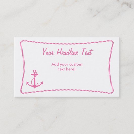 Pink Anchor Business Card Visitenkarte (Vorderseite)