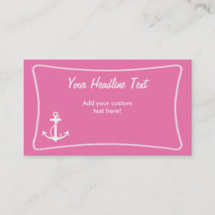 Pink Anchor Business Card Visitenkarte