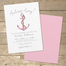 Pink Anchor Nautical Baby Dusche