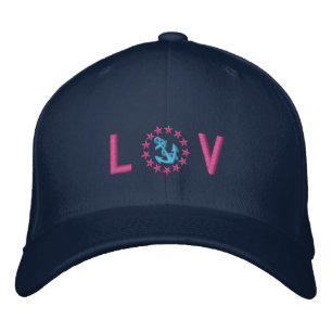 Pink ANCHOR STAR Monogramm Persönliche bestickte C Baseballkappe