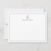 Pink Anchor Stationery Note Card Mitteilungskarte (Vorderseite)
