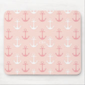 Pink Anchors Muster Monogram Mousepad (Vorne)
