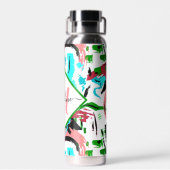Pink and aqua abstract personalized trinkflasche (Rückseite)