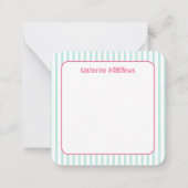 Pink and Aqua Christmas Ornament Mitteilungskarte (Rückseite)