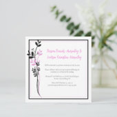 Pink and Black Floral Reception Only | Einladung (Stehend Vorderseite)