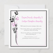 Pink and Black Floral Reception Only | Einladung (Vorderseite)