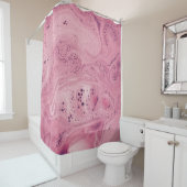 Pink and black floral textile duschvorhang (Beispiel)