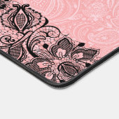 Pink and black girly lace schreibtischunterlage (Ecke)