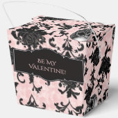 Pink and Black Goth Skulls and Roses Favor Boxes Geschenkschachtel (Rückseite)