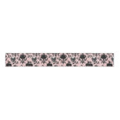 Pink and Black Goth Skulls and Roses Ripsband (Vorderseite)