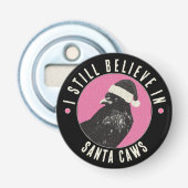 Pink and Black Gothic Crow Stocking Stuffer Flaschenöffner (Vorderseite)