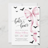 Pink and Black Halloween Baby Shower Invitation Einladung (Vorderseite)