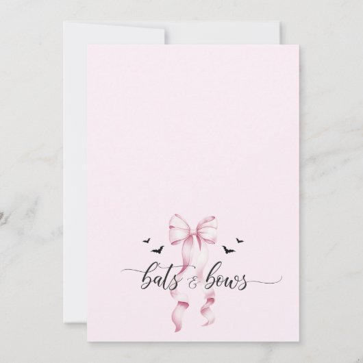 Pink and Black Halloween Baby Shower Invitation Einladung (Rückseite)