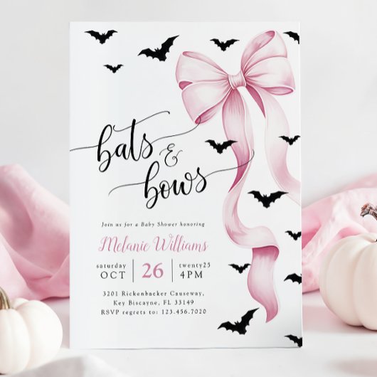 Pink and Black Halloween Baby Shower Invitation Einladung