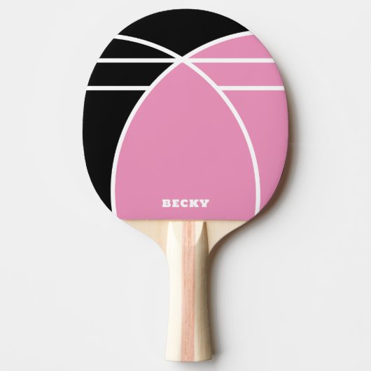 Pink and Black Personalized Ping Pong Paddle Tischtennis Schläger (Vorderseite)