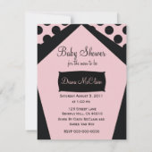 Pink and Black- Polka Dots Einladung (Rückseite)