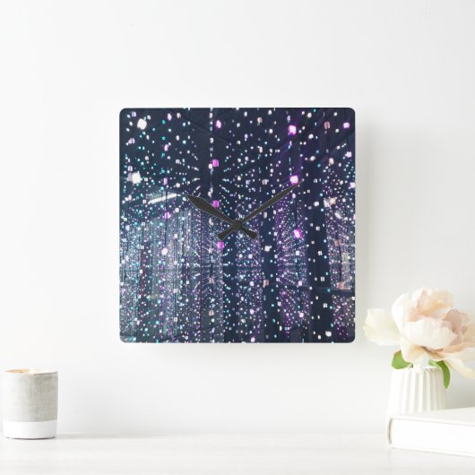 Pink and Black Quadratische Wanduhr (Zuhause)