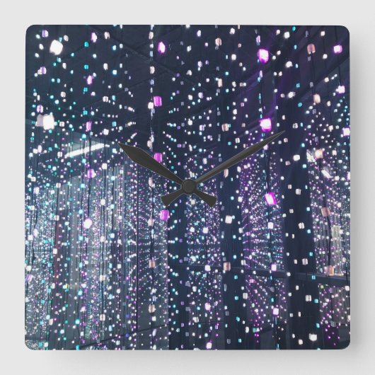 Pink and Black Quadratische Wanduhr (Vorderseite)