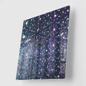 Pink and Black Quadratische Wanduhr (Winkel)