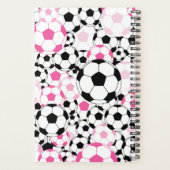 Pink and Black Soccer Ball Notebook Planer (Rückseite)