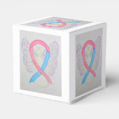 Pink and Blue Awareness Ribbon Angel Fevor Box Geschenkschachtel (Rückseite)