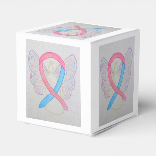 Pink and Blue Awareness Ribbon Angel Fevor Box Geschenkschachtel (Rückseite)
