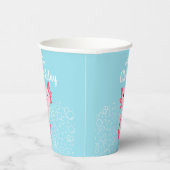 Pink and Blue Axolotl Birthday Party Paper cup Pappbecher (Rechts)