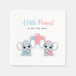 Pink and Blue Baby Elephant Balloon Gender Reveal Serviette