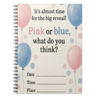 "Pink and Blue Balloons Notebook Notizblock