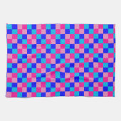 Pink and Blue Checkered Print Geschirrtuch (Horizontal)