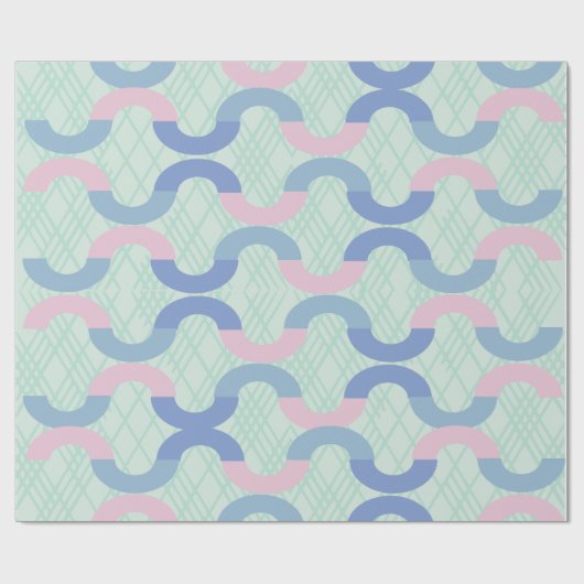 Pink and Blue Circle  Geschenkpapier (Flach)