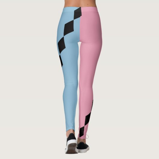Pink and Blue Diamond Diagonal Leggings (Rückseite)