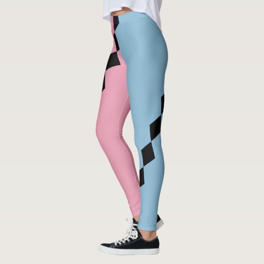 Pink and Blue Diamond Diagonal Leggings (Links)