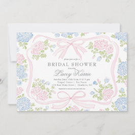 Pink and blue Floral Bridal Shower Invitation,  Einladung