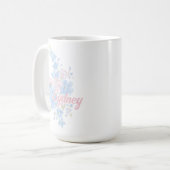 Pink and Blue Floral Grandmillennial | Name Kaffeetasse (Vorderseite Links)