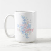 Pink and Blue Floral Grandmillennial | Name Kaffeetasse (Links)