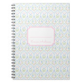 Pink and Blue Floral Grandmillennial Notizblock (Vorderseite)